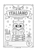 anteprima - Poster - Kit copertine Italiano dalla classe 1° alla classe 5° - Pagina di copertina