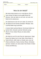 Vorschau - Arbeitsblätter - Was ist ein Wald? (3. Klasse) | Leseförderung Lesestrategien und Leseverstehen - Seite 2
