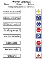 Vorschau - Arbeitsblätter - Wörter und Bilder verbinden: Verkehrsschilder / Verkehrszeichen - DaZ/DaF / Deutsch (Wortschatz) - Seite 2