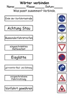 Vorschau - Arbeitsblätter - Wörter und Bilder verbinden: Verkehrsschilder / Verkehrszeichen - DaZ/DaF / Deutsch (Wortschatz) - Seite 3