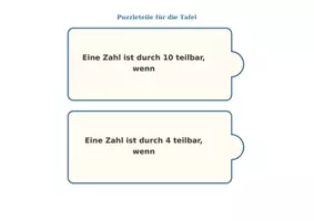 Vorschau - Präsentationen/Tafelbilder - Teilbarkeitsregeln Puzze Tafelmaterial - Seite 2