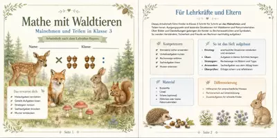 Vorschau - Arbeitsblätter - Mathe mit Waldtieren - Malnehmen und Teilen Übungsheft 3. Klasse - Seite 1