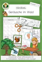 Vorschau - Arbeitsblätter - Wald (Hörrätsel und Geräusche): Hörverstehen und auditive Wahrnehmung fördern (Grundschule Musik Sachunterricht Klasse 1–4) - Deckblatt
