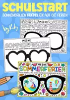 Vorschau - Arbeitsblätter - Sonnenbrillen Rückblick auf die Sommerferien - Steckbrief zum Ausmalen & Ausfüllen zum Schulstart - Deckblatt