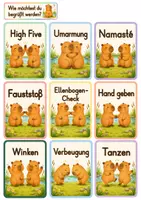 Vorschau - Bildkarten - Begrüßungsschilder für die Klassentür/ Ritual – Capybaraedition / Capybara-Klasse - Seite 3