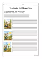 Vorschau - Arbeitsblätter - Bildergeschichte Klasse 1/2 - Der Sonnenblumenwettbewerb - Seite 1