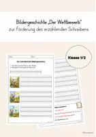 Vorschau - Arbeitsblätter - Bildergeschichte Klasse 1/2 - Der Sonnenblumenwettbewerb - Deckblatt