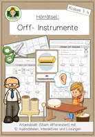 Vorschau - Arbeitsblätter - Orff- Instrumente (Hörrätsel und Klänge): Hörverstehen und auditive Wahrnehmung fördern (Grundschule Musik Klasse 1–4) - Deckblatt