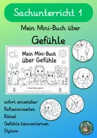 Vorschau - Arbeitsblätter - Mein Mini-Buch über Gefühle Klasse 1 - Deckblatt
