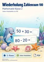 Vorschau - Arbeitsblätter - Wiederholung Zahlenraum 100 | Mathematik Klasse 2 | 7 Arbeitsblätter als PDF - Deckblatt