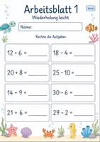 Vorschau - Arbeitsblätter - Wiederholung Zahlenraum 100 | Mathematik Klasse 2 | 7 Arbeitsblätter als PDF - Seite 1