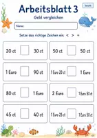 Vorschau - Arbeitsblätter - Geld Klasse 2 | Mathematik Klasse 2 | 7 Arbeitsblätter als PDF - Seite 3