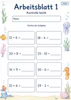 Vorschau - Arbeitsblätter - Lernzielkontrolle Zahlenraum 100 | Mathematik Klasse 2 | 7 Arbeitsblätter als PDF - Seite 1