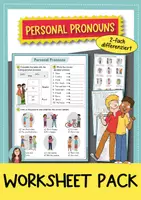 Vorschau - Stationenlernen - Personal Pronouns – Differenzierte Arbeitsblätter (Klasse 4/5) - Deckblatt