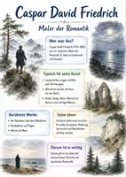 Vorschau - Arbeitsblätter - Lernposter + Arbeitsblätter zum Thema "Caspar David Friedrich" + Lösung & MP3 + Mindmap + Infografik - Deckblatt