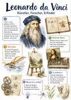 Vorschau - Arbeitsblätter - Lernplakat + Arbeitsblatt "Leonardo da Vinci" + Onlineübung & MP3 + Mindmap + Infografiken - Deckblatt