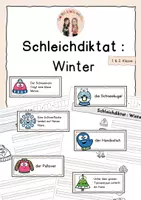 Vorschau - Anderer Materialtyp - Schleichdiktat Klasse 1/2 - Winter - Deckblatt