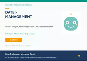 Vorschau - Unterrichtsreihen - Dateimanagement Unterrichtsvorbereitung 45 Min. Klasse 5/6 - Deckblatt