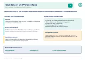 Vorschau - Unterrichtsreihen - Dateimanagement Unterrichtsvorbereitung 45 Min. Klasse 5/6 - Seite 1