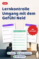 Vorschau - Test - Lernkontrolle Umgang mit dem Gefühl Neid - Deckblatt