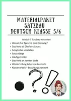 Vorschau - Arbeitsblätter - Materialpaket Deutsch Satzbau verstehen Klasse 5/6 - Deckblatt
