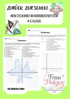 Vorschau - Arbeitsblätter - Mein Steckbrief im Koordinatensystem - Deckblatt