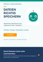 Vorschau - Arbeitsblätter - Dateien richtig speichern und wiederfinden | Arbeitsblätter mit Lösungen | Informatik Klasse 5/6 - Deckblatt