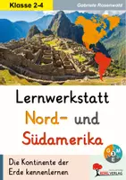 Vorschau - Arbeitsblätter - Lernwerkstatt Nord- und Südamerika Kontinente kennenlernen | USA, Kanada, Regenwald, Amazonas, Inka, Tierwelt | Sachunterricht Erdkunde Grundschule Klasse 2-4 Lösungen - Deckblatt