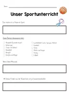 Vorschau - Arbeitsblätter - Umfragebogen - Mitbestimmung im Sportunterricht - Deckblatt