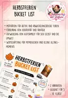 Vorschau - Arbeitsblätter - Herbstferien Bucket List - Deckblatt