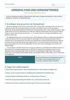 Vorschau - Arbeitsblätter - Arbeitsblatt Physik Klasse 10 - Kernspaltung und Kernkraftwerke - Deckblatt