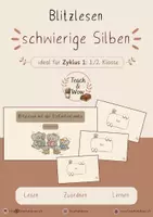 Vorschau - Videos - Erstlesen Deutsch: Blitzlesen (Band 2) - schwierige Silben (1./2. Klasse) - Deckblatt