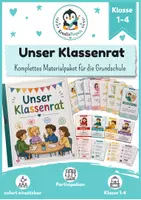 Vorschau - Stundenentwürfe - Klassenrat Grundschule – Sachunterricht -Komplettpaket mit Rollenkarten, Regelkarten, Protokoll & Anliegenkasten | Klasse 1–4 - Deckblatt