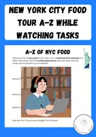 Vorschau - Arbeitsblätter - New York City Food Tour A-Z: While Watching Tasks - Deckblatt