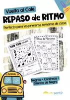 Vista previa - Hojas de trabajo - Actividades de Ritmo – Vuelta a Clases | Negras y Corcheas - Portada