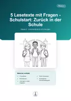 Vorschau - Arbeitsblätter - Zurück in der Schule – 5 Lesetexte mit Aufgaben | Klasse 3 - Deckblatt