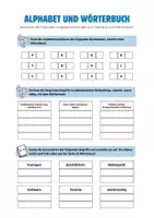 Vorschau - Arbeitsblätter - Arbeitsblatt Alphabet und Wörterbuch - Deckblatt