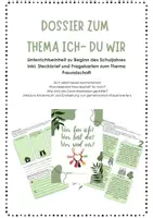 Vorschau - Unterrichtsreihen - Dossier zum Thema Ich- du -wir mit Steckbrief und Fragekarten zum Thema Freundschaft - Deckblatt