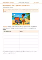 Vorschau - Arbeitsblätter - Bedürfnis oder Wunsch? – Brauche ich alles, was ich will? – AB 1 - Deckblatt