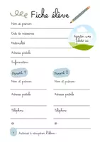Aperçu - Fiches - Fiche Informations Élève Document A4 Noir et Blanc Simple Minimaliste - Page de couverture