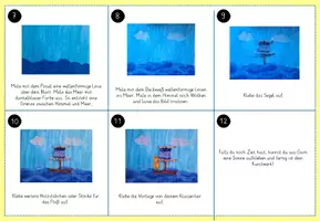 Vorschau - Mal- und Bastelvorlagen - Kunstprojekt Sommer: Unser Klassentier baut ein Floß - Seite 3