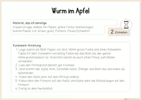 Vorschau - Mal- und Bastelvorlagen - "Wurm im Apfel" | Kunst im Herbst (Klasse 1-2) - Seite 3