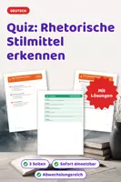 Vorschau - Arbeitsblätter - Quiz: Rhetorische Stilmittel erkennen - Deckblatt