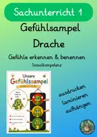 Vorschau - Poster - Gefühlsampel Drache Gefühle erkennen & benennen Klasse 1 - Deckblatt