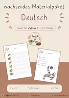 Vorschau - Arbeitsblätter - wachsendes Materialpaket: Hausaufgaben Deutsch 2. Klasse - Deckblatt