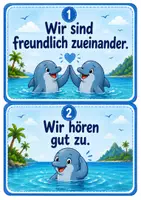 Vorschau - Präsentationen/Tafelbilder - Klassenregeln - Delfinklasse - Klassentier Delfin - Seite 1