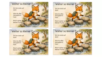 Vorschau - Poster - Fuchsklasse: growth mindset Karten Teil 3 Motivation - Seite 1