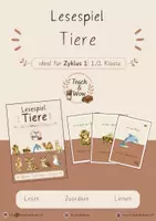 Vorschau - Spiele - Lesespiel Tiere (Band 2): Erstlesen Deutsch (1./2. Klasse) - Deckblatt