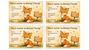 Vorschau - Poster - Hübsche Karten growth mindset für Fuchsklassen Teil 4 - Seite 1