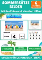 Vorschau - Arbeitsblätter - Sommersätze mit Bildkarten – kostenlos - Deckblatt